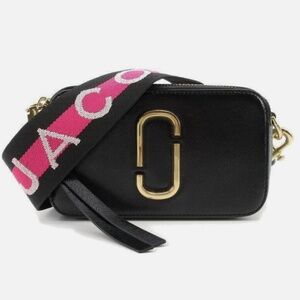 MARC JACOBS Logo Strap Snapshot Small Camera Bag - New Black Multi